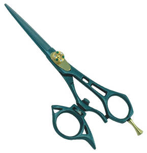 Tijeras profesionales para cortar cabello de acero inoxidable con mango giratorio, tijeras afiladas con tornillo ajustable y soporte para dedos de LCI - Product Image 1