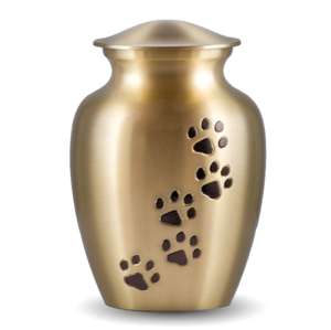 Dôme en argent avec patte d'or pour animaux de compagnie, urnes de crémation pour cendres funérailles métal laiton/aluminium - Product Image 3