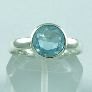 อัญมณีธรรมชาติสีฟ้าบุษราคัม925สเตอร์ลิงเงินคลาสสิกแหวนแต่งงานและงานเลี้ยงแฟชั่นเครื่องประดับผู้หญิงขายส่ง - Product Image 1