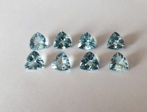 Aguamarina Natural con forma de trillón, 6 mm a 8mm, de alta calidad facetada, tipo Santa maría - Product Image 6