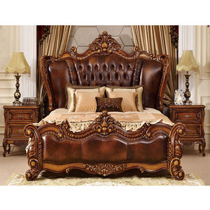 Cama Moderna Maharaja de Madera de Teca Sólida con Mesa Lateral, Ligera, Tamaño Personalizado, Muebles de Dormitorio, Decoración de Hogar de Lujo, Exportadores - Product Image 1