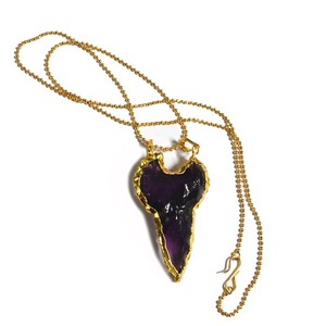 With Best Quality of Amethyst Moon Shape Glass Arrowheads : Amethyst Moon Shape Glass Arrowheads at Low Price - Product Image 1