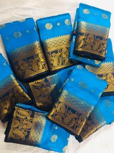 ผ้าส่าหรีผ้าไหมศิลปะ Alphanumero ขายส่ง - Product Image 6