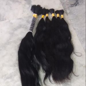 Cheveux bruts du temple de l'Inde du Sud. Vente à chaud Meilleur prix Cheveux humains en vrac d'Inde. Cheveux humains en vrac Remy brun naturel - Product Image 1