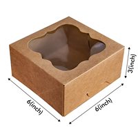 Boîte de boulangerie marron personnalisée avec fenêtre, boîtes d'emballage cadeaux en carton blanc écologique pour pâtisserie, biscuits et gâteaux, pièces