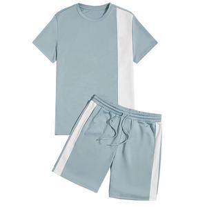 Conjunto de camiseta y pantalones cortos para hombre, ropa de playa, cómoda, con logotipo personalizado, jersey de cuello redondo, ropa de calle, talla grande, novedad - Product Image 1