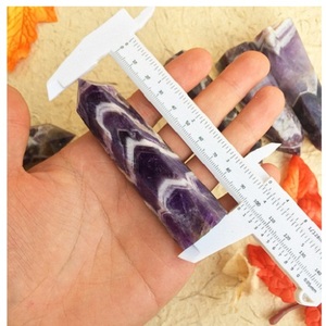 Torre de piedras preciosas de amatista de Chevron de cristal Farhan con Feng Shui y estilo amor grabado tallado decoración del hogar puntos a granel - Product Image 4