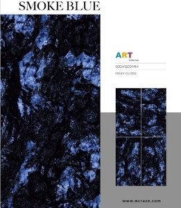 600x1200mm Numérique carreaux de Porcelaine Polis Émaillés pour utilisation dans des Appartements Exclusifs Gris Bleu Surface Brillante Élevée - Product Image 3