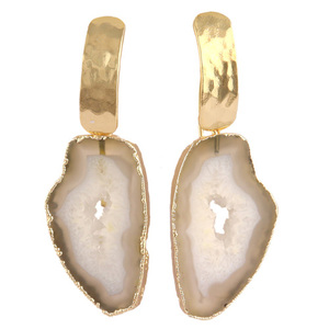 ต่างหูดรูซี่แบบโมเดิร์นล่าสุดของผู้หญิงต่างหูแบบจีนชุบทองด้วยไฟฟ้าตะขอเงินชุบผิวด้วยค้อนเครื่องประดับแบบห้อยหลักลูกแพร์ - Product Image 1