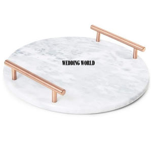 Plateau de service en marbre fait à la main de haute qualité, forme ovale, plateau design, vaisselle d'hôtel, plateau de table en marbre de vente en gros - Product Image 4