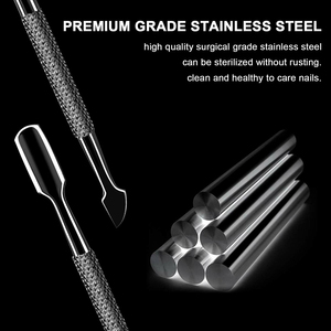 Pousse-cuticules professionnel en acier inoxydable double extrémité, outil de manucure et pédicure, instrument de soin des ongles réutilisable - Product Image 6