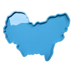 R183 büyük boy 270MM silikon afrika haritası şekli Coaster kalıp afrika tepsi reçine kalıp - Product Image 1