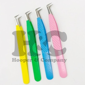 Nouvelle pince à cils pince à épiler personnalisable en acier inoxydable pince à épiler avec logo à pointe inclinée quantité minimale de commande vison durable - Product Image 5