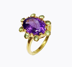 Sterling Silver 925 Gold Plated Cocktail Big Supplier Wholesaler Custom Handmade <b>Cheap</b> Unisex Multi Color Big Oval Gemstone <b>Ring</b> - Product Image 6