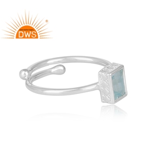 Bague élégante en topaze bleue naturelle pour femmes, bijou en pierre précieuse, nouvelle collection, 925 - Product Image 3