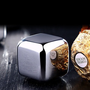Alta calidad de grado alimenticio 304 Acero inoxidable reutilizable <span class=keywords><strong>vino</strong></span> whisky piedras cuadrado cubo de hielo barra de refrigeración accesorios grabados - Product Image 4