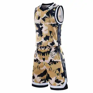 Design New custom basketball uniforms / sublimation camo basket ball jersey