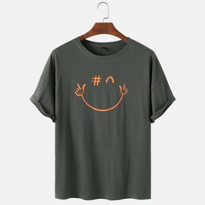 Wholesale Custom Design Men's <b>Tshirt</b> 100% Cotton and <b>Polyester</b> Casual O-Neck with Digital Printing Two-Color Print - Product Image 2