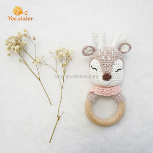 Jouet <span class=keywords><strong>anneau</strong></span> <span class=keywords><strong>de</strong></span> <span class=keywords><strong>dentition</strong></span> pour bébé en crochet naturel, <span class=keywords><strong>renard</strong></span> amigurumi - Product Image 5