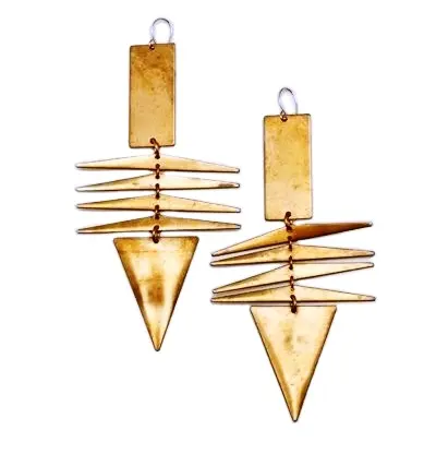 Arrow Women Statement Earrings Elegant Antique Gold plated Brass Dangle Earring jewelry