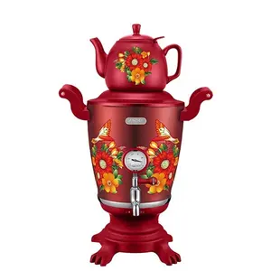 Juego de tetera eléctrica samovar, calcomanía clásica