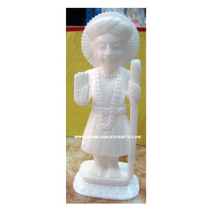 Statue indien en marbre blanc et italien, Jalaram gppa - Product Image 1