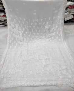 Hermoso conjunto de sari y blusa de gasa con trabajo de bordado Chikankari completo Ropa India elegante para fiestas Recepciones y eventos - Product Image 4