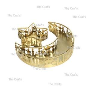 ถาดเสิร์ฟขนมเดือนรอมฎอนสีทองทำจากโลหะพร้อมของว่างสำหรับเครื่องประดับอิสลาม - Product Image 1