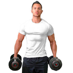 T-shirt 100% coton pour homme, vêtement de fitness, de gym, à la mode, nouveau style - Product Image 2