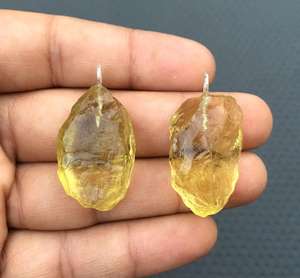 Eautiful AW harm 2 Pieces atatral emon uartz ememntreated ough 92,5 Sterling ililver endant ant - Product Image 6