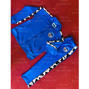 Chándal deportivo con cremallera para hombre, ropa hecha en algodón/poliéster, Color azul, para trotar - Product Image 3