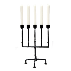 เชิงเทียน5แขนสีดำสไตล์ที่ทำด้วยมือสไตล์ที่เป็นเอกลักษณ์ของตกแต่งบ้านในร่มกลางแจ้งงานแต่งงาน - Product Image 1