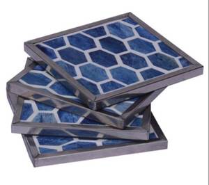 Trending Zebra Coaters Set Forma cuadrada Peso ligero Hueso Inlay Coaters Manteles individuales decorativos Buena calidad Hoteles Bar Accesorio - Product Image 3