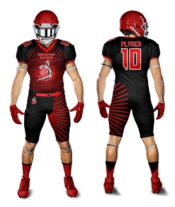 Maillot de football américain en gros conception personnalisée uniforme de football américain 100% polyester hommes sport vêtements de football américain - Product Image 6