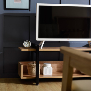 Estante de TV de Metal muebles modernos para el hogar, soporte de TV de madera diseños de gabinete muebles de sala de estar para espacio pequeño - Product Image 3