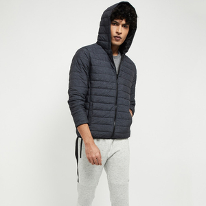 Wholesale Custom Logo <b>Winter</b> Blank Black Reversible Hooded Waterproof <b>Thick</b> Cotton Filled Men Bomber Jackets & <b>Coats</b> - Product Image 4