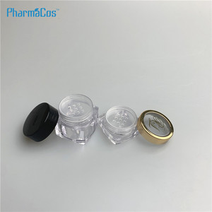 3g 5g 10g Square Gold Window Lid Jars Makeup Glitter Jar Plastic Gloss Containers Jar Portable Empty Container For Nails