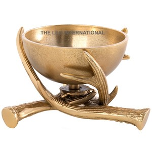 Cuenco decorativo chapado en oro interior de Color esmaltado, cuenco fabuloso de lujo de Metal de aluminio de forma redonda - Product Image 6