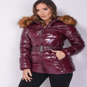 Aislante cortavientos térmico Micro bola fibra mujer abrigo largo invierno piel capucha mullido zorro piel mapache piel Puffer chaqueta - Product Image 4