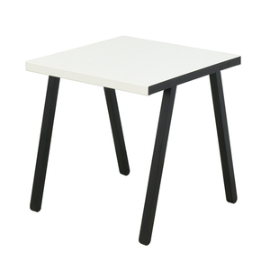 Table d'appoint de forme carrée avec tube en métal noir et tableau blanc - Product Image 2