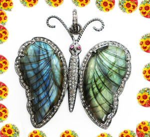 Magnifique pendentif lune en argent sterling vintage serti de diamants pour fiançailles à prix de gros - Product Image 5