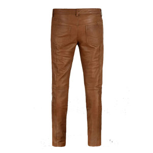 Pantalon en cuir de vachette véritable pour homme, taille mi-haute, coupe droite décontractée, style OEM, imperméable, respirant, coupe-vent, personnalisable - Product Image 3