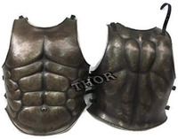 Armure romaine fait à la main en acier solide, Costume Spartan veste de Muscle veste en acier de calibre 18 Antique poli