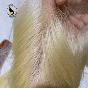 Prix de gros Avant de Lacet Naturel Droite Blonde 613 Vierge Cheveux Bundles 100% Cuticules Alignés Cheveux Transparent HD Dentelle Frontale - Product Image 5