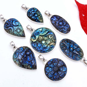 Labradorite <b>Hello</b> <b>Kitty</b> 2021 New Labradorite <b>Bracelet</b> Men Beads <b>Bracelet</b> Carved Guitar Engraved Pendant Custom Gold Pendants - Product Image 6