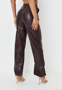 Vente en gros de pantalons droits pour femmes pantalons en faux <span class=keywords><strong>cuir</strong></span> Pu de haute qualité - Product Image 4