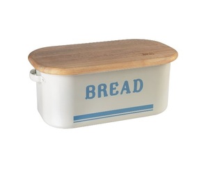 Food Grade Rustic Kitchen Ware Counter Top Bread <b>Storage</b> Box Bread Bin Container Metal Bread Box with Wood - Product Image 3