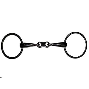 Bocado de Doble Articulación para Equitación Inglesa, de Acero Inoxidable Premium, con Anillo Suelto y Eslabón Francés, Personalizable, Duradero y Cómodo - Product Image 1