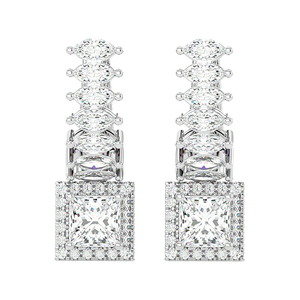 Pendientes de diamantes de oro blanco de 10K en línea con nuevo diseño Embalaje de regalo de lujo al mejor precio - Product Image 1