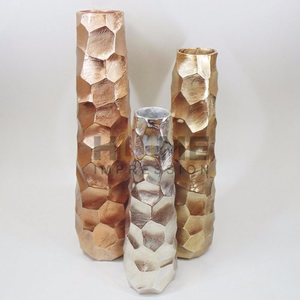 Florero de centro de mesa de flores de Metal alto en relieve hecho a mano indio florero decorativo para el hogar florero alto florero de cristal ostentoso - Product Image 3